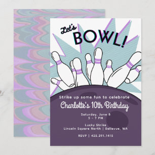 Invitation d'anniversaire Let's Bowl