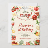 Invitation d'anniversaire Let's Get Saucy (Devant)
