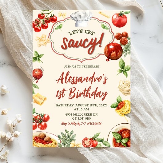 Invitation d'anniversaire Let's Get Saucy