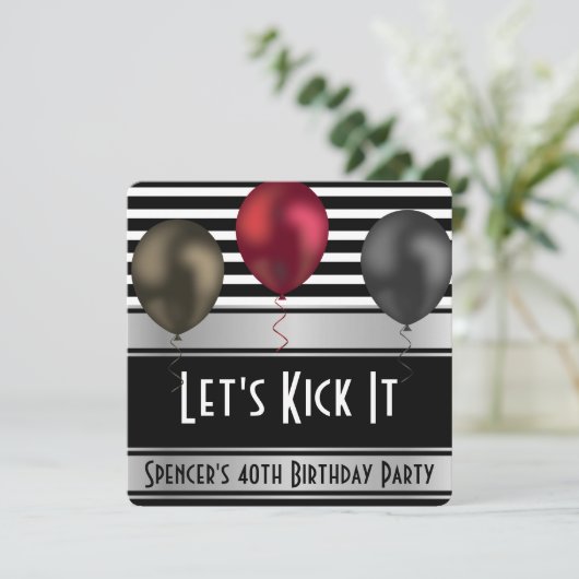 Invitation d'anniversaire "Let's Kick It" (Debout devant)