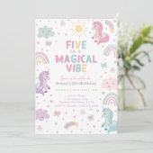 Invitation d'anniversaire Licorne (Debout devant)