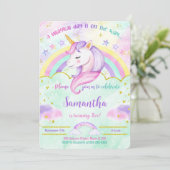 Invitation d'anniversaire licorne (Debout devant)
