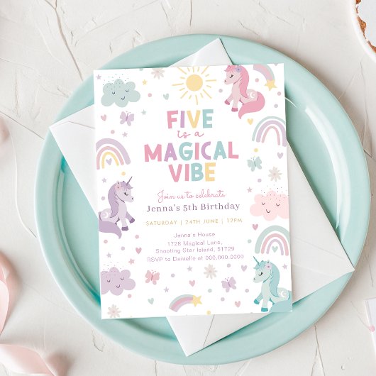Invitation d'anniversaire Licorne