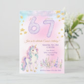 Invitation d'anniversaire Licorne 6-7 ans (Debout devant)