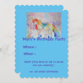 Invitation d'anniversaire licorne arc-en-ciel enfa (Devant / Derrière)