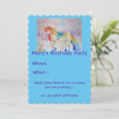 Invitation d'anniversaire licorne arc-en-ciel pour (Debout devant)