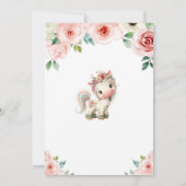 Invitation d'anniversaire licorne bébé fille (Dos)