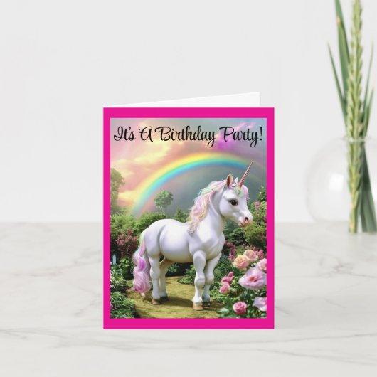 Invitation d'anniversaire licorne douce (Devant)