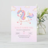 Invitation d'anniversaire Licorne, Fête Licorne Ar (Debout devant)
