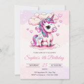 Invitation d'anniversaire Licorne, Filles de Licor (Devant)