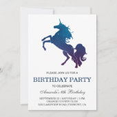 Invitation d'anniversaire Licorne Galaxie Espace (Devant)