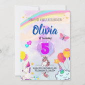 Invitation d'anniversaire Licorne Magique avec Arc (Devant)
