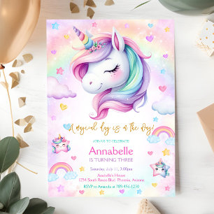 Invitation d'anniversaire Licorne Magique Jour Arc