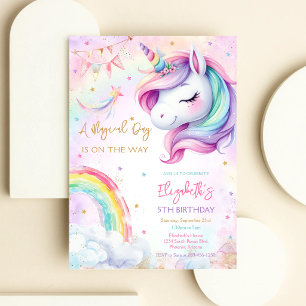 Invitation d'anniversaire Licorne Magique Jour Arc