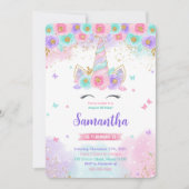 Invitation d'anniversaire licorne magique modifiab (Devant)