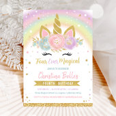 Invitation d'anniversaire licorne magique pour tou