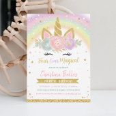 Invitation d'anniversaire licorne magique pour tou