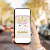 Invitation d'anniversaire licorne magique pour tou