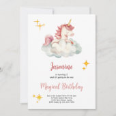invitation d'anniversaire licorne merveilleuse (Devant)