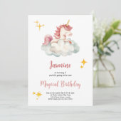 invitation d'anniversaire licorne merveilleuse (Debout devant)