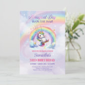 Invitation d'anniversaire Licorne Mignonne Magique (Debout devant)