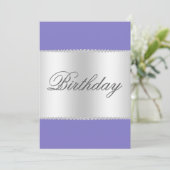 Invitation d'anniversaire Lilac, Argent et Gems (Debout devant)