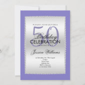 Invitation d'anniversaire Lilac, Argent et Gems (Dos)