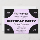 Invitation d'anniversaire Lilac Moderne (Devant)