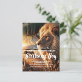 Invitation d'anniversaire Lion Majestueux Errant A (Debout devant)