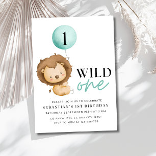 Invitation d'anniversaire Lion Wild One, Anniversa
