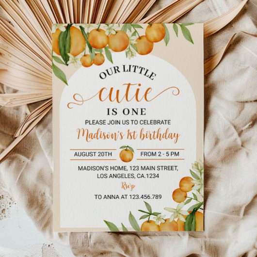 Invitation d'anniversaire Little Cutie Citrus Oran
