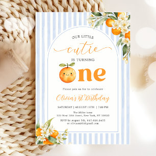 Invitation d'anniversaire Little Cutie Orange Citr