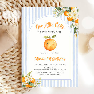 Invitation d'anniversaire Little Cutie Orange Citr