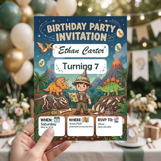 Invitation d'anniversaire Little Explorer pour fêt