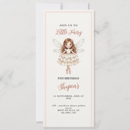 Invitation d'anniversaire Little Fairy Dream (Devant)
