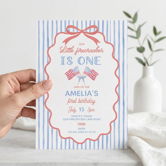 Invitation d'anniversaire Little Firecracker 4 jui