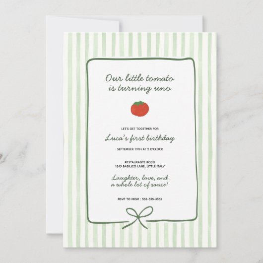 Invitation d'anniversaire Little Tomato (Devant)
