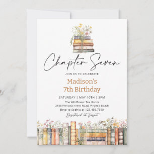 Invitation d'anniversaire livre de contes de fleur