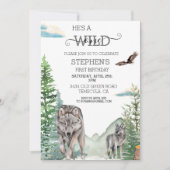 Invitation d'anniversaire Loup des Bois Sauvage (Devant)