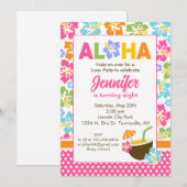Invitation d'anniversaire Luau (Devant / Derrière)
