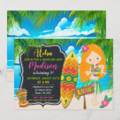 Invitation d'anniversaire Luau Aloha Invites (Devant / Derrière)