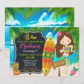 Invitation d'anniversaire Luau Aloha Invites (Devant / Derrière)