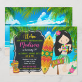Invitation d'anniversaire Luau Aloha Invites (Devant / Derrière)