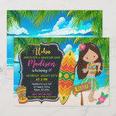Invitation d'anniversaire Luau Aloha Invites (Devant / Derrière)