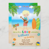 Invitation d'anniversaire Luau Hawaii Invitation g (Devant / Derrière)