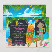 Invitation d'anniversaire Luau Invites Aloha (Devant / Derrière)