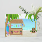 Invitation d'anniversaire Luau personnalisée (Debout devant)