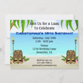 Invitation d'anniversaire Luau personnalisée (Dos)