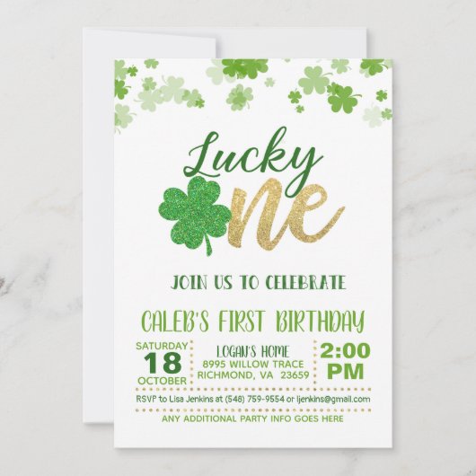 Invitation d'anniversaire Lucky One (Devant)