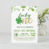 Invitation d'anniversaire Lucky One (Debout devant)